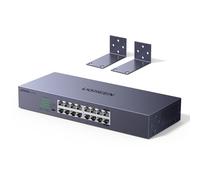 UGREEN Switch Ethernet Gigabit 16 Porte Montaggio Desktop o a Parete (con staffe a L) Hub Rete LAN 1000Mbps per Ufficio e Casa Multiporta RJ45 Compatibile con PC TV Stampante Telecamera Router