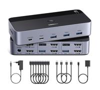 UGREEN Switch KVM HDMI 2.0 2 ingressi 2 uscite 4K 60Hz per 2 PC con 4 porte USB 5Gbps per tastiera, mouse, disco rigido, controller desktop compatibile con Windows, Linux, macOS
