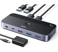 UGREEN Switch KVM USB 3.0 a 4 Porte per 2 PC 2 In 4 Out 5 Gbps Switcher per Tastiera Mouse Stampante Hard Disk Scanner con Controllo da Tavolo e 2 Cavi 3.0 Inclusi