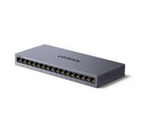 UGREEN Switch LAN Gigabit 16 Porte Velocità Automatica 10/100/1000 Mbps | Non Gestito RJ45 Plug and Play VLAN Scocca Metallica Switch Ethernet per TV Portatile Switch Router Monitor