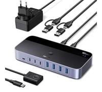 UGREEN Switch USB C 3.2 10 Gbps Commutatore KVM 2 ingressi PC condividono 7 dispositivi USB (4A3C) per Tastiera Mouse Disco Rigido Stampante Scanner e Microfono con Alimentatore DC 12 V