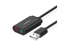 Ugreen UGREEN Adattatore USB 2.0 a 2x3-5mm jack AUX (Cuffie e Microfono)- (Black