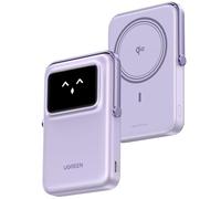 UGREEN Uno Qi2 15W Power Bank Magnetico 10000mAh, Caricatore Portatile Wireless PD 20W con Display e Supporto, Compatibile con iPhone 16/15/14/13/12 Mini Plus PRO Max (Viola)