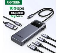 UGREEN Uno USB C HUB 6-in-1 4K60Hz PD100W 10Gbps USB3.2 Adattatore splitter per laptop MacBook Pro Air Docking station per espansore USB