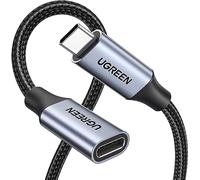 UGREEN US372-30205B Cavo di prolunga intrecciato da USB-C maschio a USB-C femmina Gen2 in alluminio da 1 m - Grigio scuro