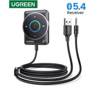 UGREEN USB Bluetooth 5.4 adattatore ricevitore per auto con microfoni e cancellazione del rumore, ricevitore USB AUX Bluetooth Kit per auto Audio Stereo