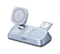 UGREEN MagFlow Qi2 25W Caricatore Wireless per iPhone 16, Stazione di Ricarica Magsafe 3 in 1 Compatibile con Magsafe iPhone 15/14/13/12, AirPods Pro 2/3, iWatch