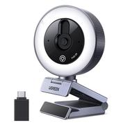 UGREEN Webcam 2K 30FPS Full HD USB A USB C Webcam Luce ad Anello LED a 4 Livelli Fissa Plug and Play Angolo Regolabile per Windows MacOS Linux Streaming YouTube Skype Video Zoom Videoconferenza