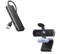 UGREEN Webcam Full HD 1080P 30FPS USB A e Hub USB 3.0 con 4 Porte