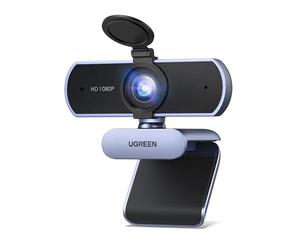 UGREEN Webcam Full HD 1080P 30FPS USB A PC Camera 2 Microfono Incorporato 85°Angolo di Visione per Windows MacOS Linux Supporto Youtube Streaming Skype Video Calling Zoom Videoconferenze(Grigio)