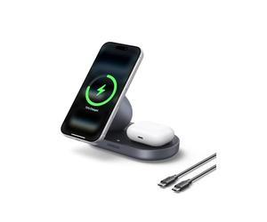 UGREEN Zapix Caricatore Wireless iPhone Certificato Qi2 15W Base Ricarica Rapida Magnetico 2 in 1 Compatibile con Magsafe iPhone 17 Pro Max Plus Air 16 15 14 13 12 AirPods 4 3 Pro 3 2 1 (Nero)