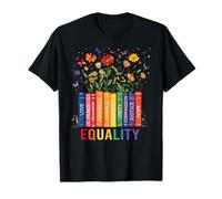 Uguaglianza Amore Pace E Gentilezza Libro Fiori LGBT Gay Pride Maglietta