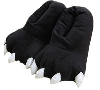UGUGU House Slippers Warm Plush,women's plush indoor slippers,Unisex Soft Plush Home Warm Slippers Animal Costume Paw Claw Shoes Dinosaur paw slippers(Black,3/5.5 UK)