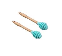 UgyDuky Confezione da 2 cucchiaini in silicone per miele, mescolatori a spirale, gadget da cucina (colore casuale)