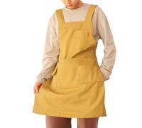UGZPWQLNX avvolgimenti da cuoco, Denim Kitchen Work Apron With Large Pockets Cross Back For Men Women One Size Multicolor(Yellow)