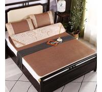 UGZPWQLNX Materasso rinfrescante in bambù, Summer Bamboo Ice Rattan Sleep Mat, Multiple Sizes, Slip, With Pillowcases