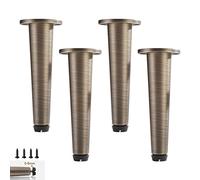 UGZPWQLNX Moderno divano metallo gambe, Brass Adjustable Furniture Legs Set of 4 Multicolor 10-13cm Includes Screws(Bruin,13cm/5.1in)