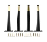 UGZPWQLNX Moderno divano metallo gambe, DIY Replacement Straight Metal Furniture Legs Pack Of 4 Multicolor Multiple Sizes(Black Gold,55cm/21.65in)