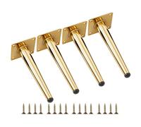 UGZPWQLNX Moderno divano metallo gambe, DIY Replacement Straight Metal Furniture Legs Pack Of 4 Multicolor Multiple Sizes(Gold,25cm/9.84in)
