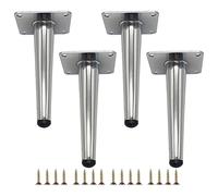 UGZPWQLNX Moderno divano metallo gambe, DIY Replacement Straight Metal Furniture Legs Pack Of 4 Multicolor Multiple Sizes(Silver,45cm/17.72in)