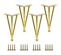 UGZPWQLNX Moderno divano metallo gambe, Metal Furniture Legs Pack Of 4 Adjustable Height 10-40cm Multicolor For Desks Sofas Cabinets(Gold,15cm/5.9in)