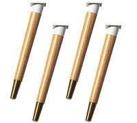 UGZPWQLNX Moderno divano metallo gambe, Solid Wood Furniture Legs 4pcs With Brass Base Mounting Hardware Multicolor 42.5-72.5cm(Wood Color,60.5cm)