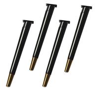 UGZPWQLNX Moderno divano metallo gambe, Solid Wood Furniture Legs 4pcs With Brass Base Mounting Hardware Multicolor 42.5-72.5cm(Schwarz,42.5cm)