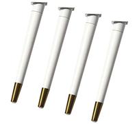 UGZPWQLNX Moderno divano metallo gambe, Solid Wood Furniture Legs 4pcs With Brass Base Mounting Hardware Multicolor 42.5-72.5cm(White,72.5cm)