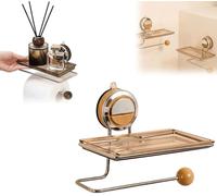 UGZPWQLNX un rullo di carta igienica montato sulla parete, Porta carta igienica a ventosa in acciaio inox da 2 pezzi con ripiano senza trapano for bagno(B,2PCS)