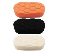 UHANBUT Kit di 3 cuscinetti applicatori manuali da 7,3 x 12,7 cm, cuscinetti per l'applicazione della cera, per il taglio dell'auto, spugna in schiuma per dettagli veicoli composti