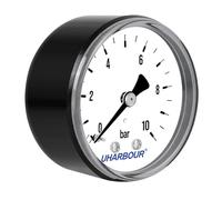 UHARBOUR Manometro acqua 0-10 bar, 1/4 di pollice, staffa aria compressa sul retro, aria compressa 1/4 BSP attacco ottone