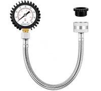 Uharbour - Manometro di pressione dell'acqua 0-11 bar/160 psi con doppia scala 3/4 BSP verso 1/2 BSP, supporto inferiore con protezione in gomma, filettatura in ottone resistente