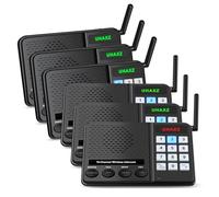 UHAXZ Citofoni wireless per la casa, citofono wireless a lungo raggio con suono chiaro, 3 codici privacy e 10 canali tastiera, citofono stanza a stanza chiamata di gruppo per affari e anziani (6