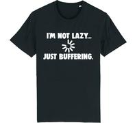 UHBGd68uu I'm Not Lazy - Just Buffering Funny IT Geek Tech Support T-Shirt Black S