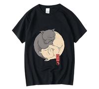 UHBGd68uu Tai Chi Diagram Cat T-Shirt Black L