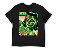 UHBGd68uu Zombie Tattoo Pin-up T-Shirt Black L
