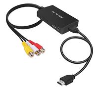 uhddadi adattatore RCA a HDMI, Convertitore AV a HDMI | Convertitore video audio composito CVBS che supporta 1080P per PS2/PS3/ STB/Xbox VHS/VCR/lettori DVD Blu-Ray