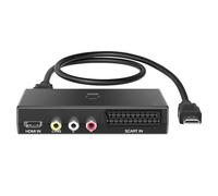 uhddadi Convertitore SCART a HDMI, Adattatore 3 in 1 uscita, supporto (RCA +SCART +HDMI ingresso) supporto 4K@30Hz 3D 1080P per lettori DVD VHS VCR Xbox PS4 Roku Blue-Ray