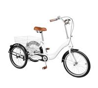 UHDUIG 20 pollici triciclo per adulti bici da city 3 ruote bicicletta con carrello della spesa,manubrio regolabile e sella triciclo bicicletta tricicicle per adulti e anziani