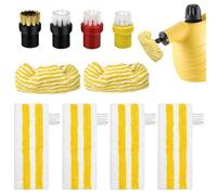 UHETLET 10 Pezzi Set di Panni in Microfibra Compatibili con Scopa a Vapore Kärcher EasyFix SC 1, SC 2, SC 3, SC 4, SC 5 4 Panni per Pavimento 2 Coperture per L'ugello 4 Spazzole per la Pulizia Rotonde