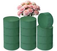 UHETLET 12 Pezzi Schiuma Floreale Spugna per Fiori Freschi e Artificiali 8 x 4cm Spugna per Fiori Finti Rotonda Blocchi di Schiuma di Fiori Artificiali per Matrimoni Compleanno e Composizioni Floreali