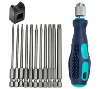 UHETLET 12 Pezzi Set di Punte per Cacciavite Torx da 1/4" 100 mm T6-T40 Punte Magnetico per Cacciavite in Acciaio S2 Punt e per Cacciavite a Stella Torx Punt e Tor x per Avvitatori a Percussione