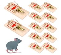 UHETLET 12 Pezzi Trappole per Topi Trappole a Scatto Sicure ed Efficaci Trappole per Topi Piccoli Riutilizzabile Trappola per Ratti in Legno Professionale Trappola Topo per Uso Interno ed Esterno