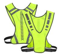 UHETLET 2 Pz Gilet Riflettente Alta visibilità EN ISO 20471 Giubbotto Catarifrangente Giubbotto Fluorescente Sicurezza Gilet Riflettente Regolabile Gilet Sicurezza Riflettente per Corsa Ciclismo