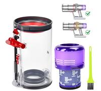UHETLET Contenitore Rifiuti Polvere di Aspirapolvere Compatibile con V11/V15/SV14/SV17/SV22 Cestello Ricambi Polvere Raccogli Cilindro Raccogli Polvere Aspirapolvere con Filtro e Spazzola
