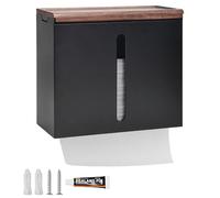 UHETLET Dispenser Carta Asciugamani Dispenser Carta Mani da Muro 24.5x20.5x11cm V/C/Z Piegato Erogatori per Asciugamani di Carta Dispenser Salviette Carta può Contiene 200 Fogli Carta, Nero
