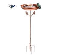 UHETLET Mangiatoia in Metallo per Uccelli con Supporto 82x30,5cm Abbeveratoio per Uccelli Selvatici da Giardino Vasca per Uccelli Autoportante Ciotola per Uccelli per Esterni per Giardino Patio Prato