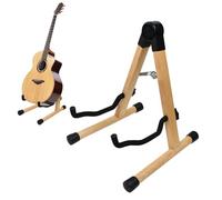 UHETLET Supporto per Chitarra da Pavimento in Legno Porta Chitarra da Terra Antiscivolo Supporto Pieghevole Universale per Chitarra per Chitarra Acustica, Classica, Elettrica e Basso