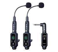 UHF Saxophone Wireless Microfono System, 570-590MHz con 16 canali selezionabili, <6ms bassa latenza & microfono a condensatore per prestazioni live (include ricevitore/trasmettitore/adattatore/cavo