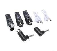 Uhf - Sistema microfonico wireless con trasmettitore e ricevitore XLR per musicisti mixer, portata 50 m, unità nera (uno e due)